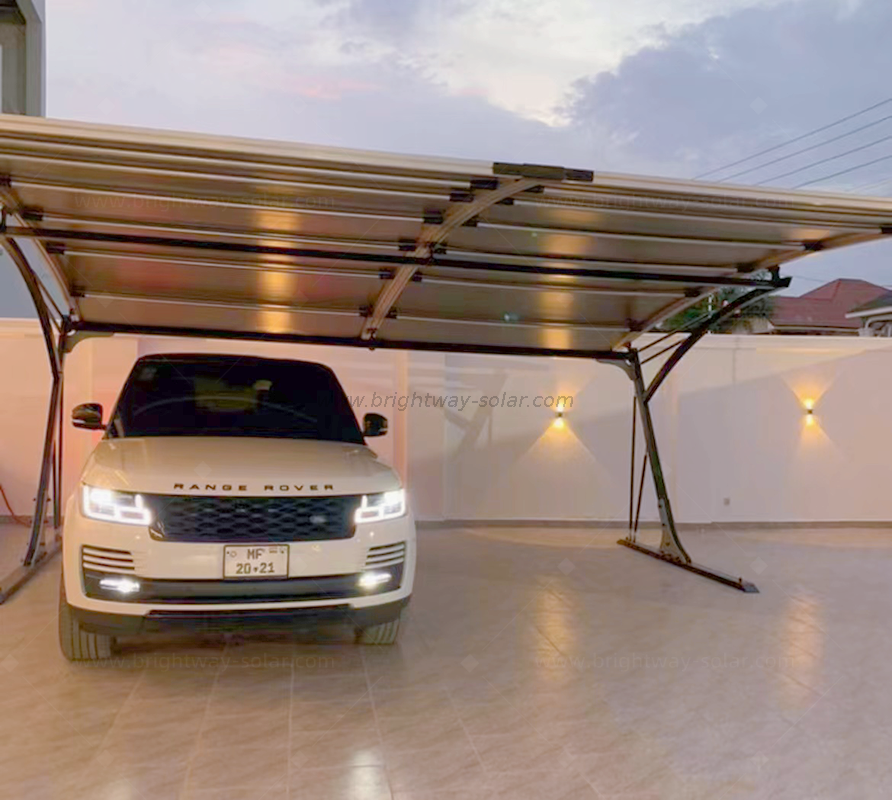 Brightway Solar Double Parking Carport with Aluminum Brackets China Factory Suppliers for Easy Double Car Parking