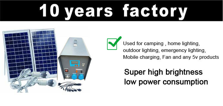 20W Home Solar Energy System with Battery and 3W LED Lights