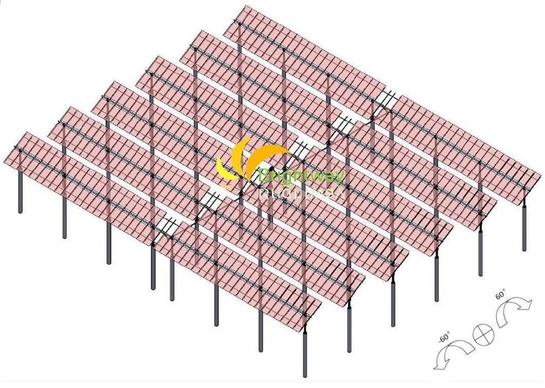 150kw Solar Linked Flat Single Tracker Structure
