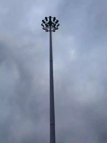 High Praise Coated Columnar Steel 30m Lighting High Mast Pole Lamp