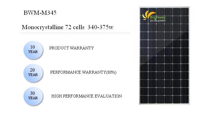 Solar Module Monocrystalline Silicon 345wp