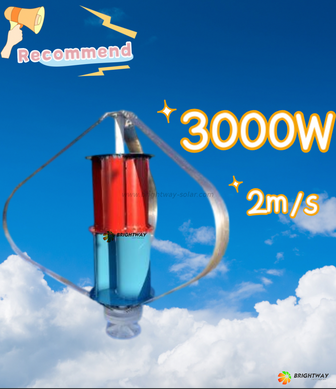 Brightway 3000W 3kW Roof Top Vertical Wind Power Generator