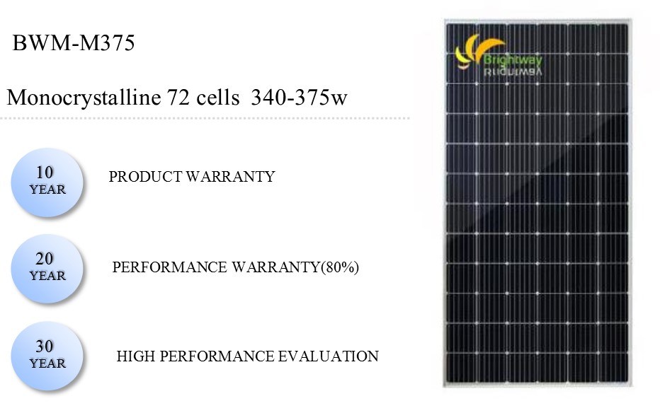 Solar Module Monocrystalline Silicon 375wp