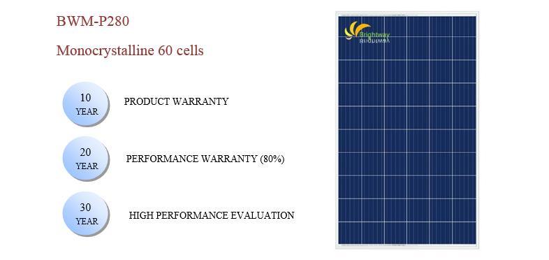 Solar Module Polycrystalline 280W Aluminum Frame Ground / Roof Mount Solar Panel