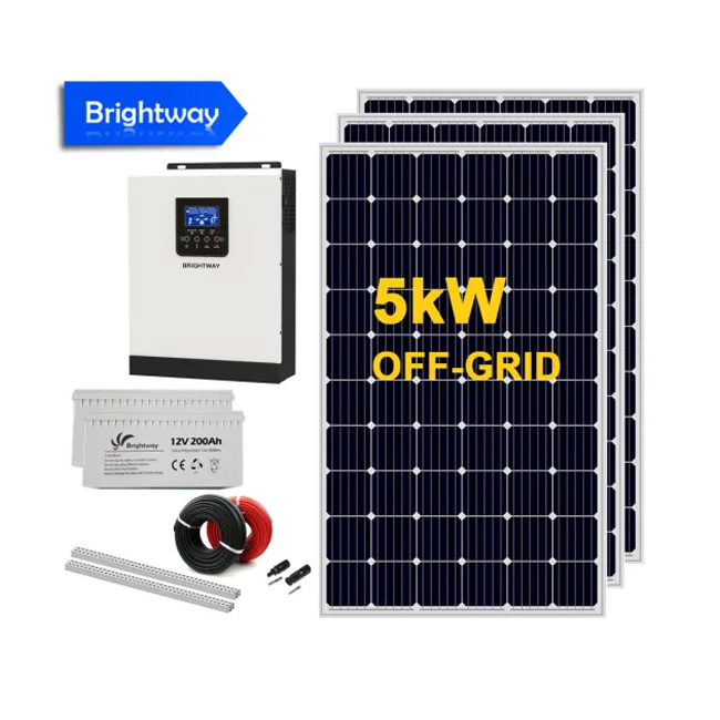 500W Mono Panel 5kw Solar Power System 7.5kVA Solar System Off-Grid with Battery