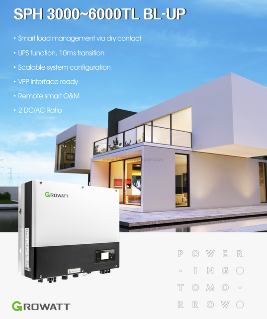 Growatt 5kw Growatt Hybrid Inverter on off Grid Inverter Solar Hybrid Solar Inverter