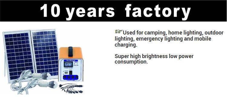 Mini Solar Energy System with 3W LED Light for Home