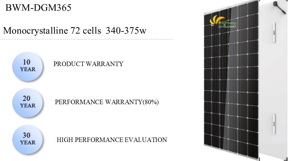 Dual Glass Monocrystalline Solar Panel 365W